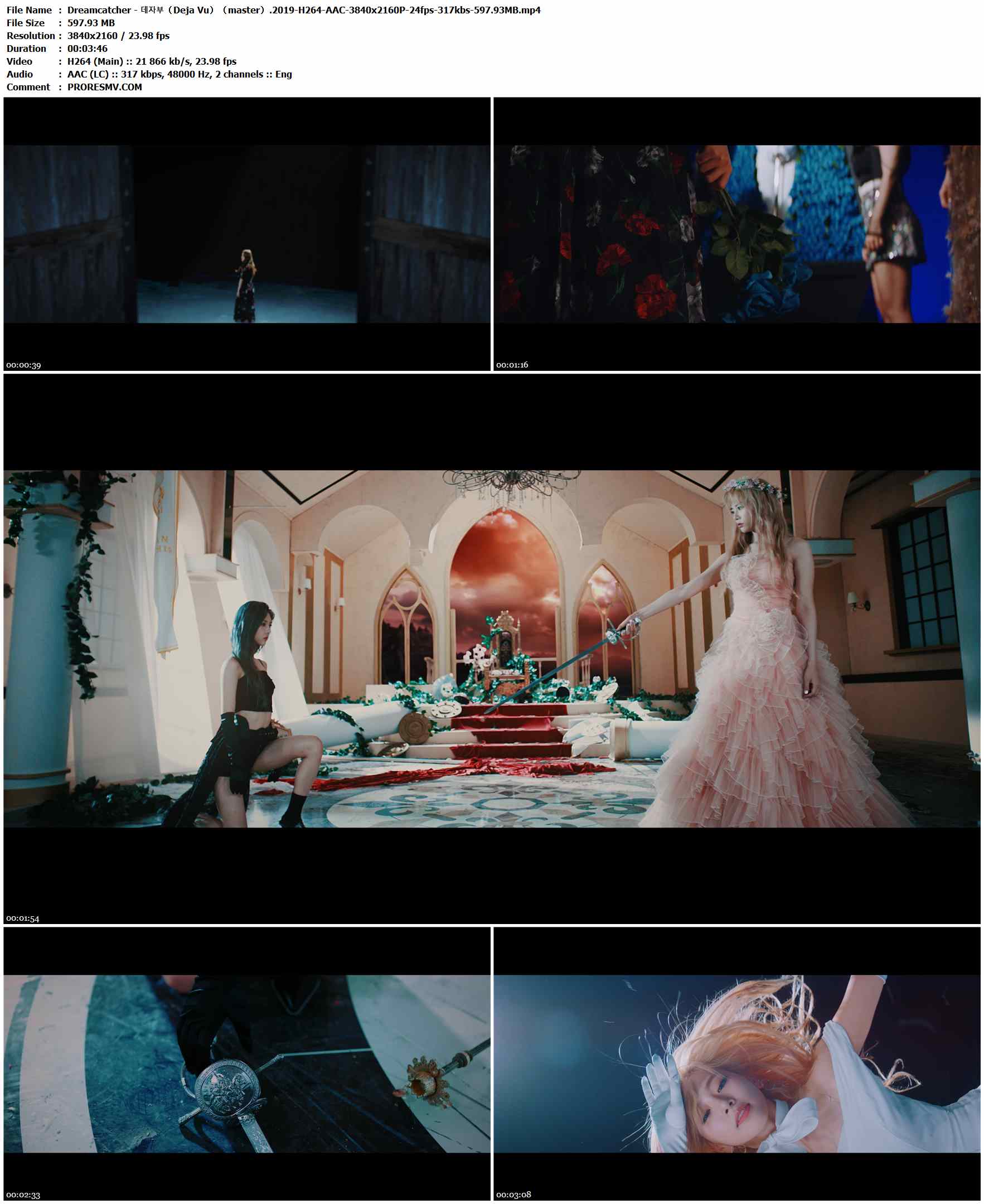 Dreamcatcher - 데자부（Deja Vu）（master）.2019-H264-AAC-3840x2160P-24fps-317kbs-597.93MB官方MV_高清MV